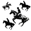 Set, rider on a horse galloping at a reduced gallop Royalty Free Stock Photo